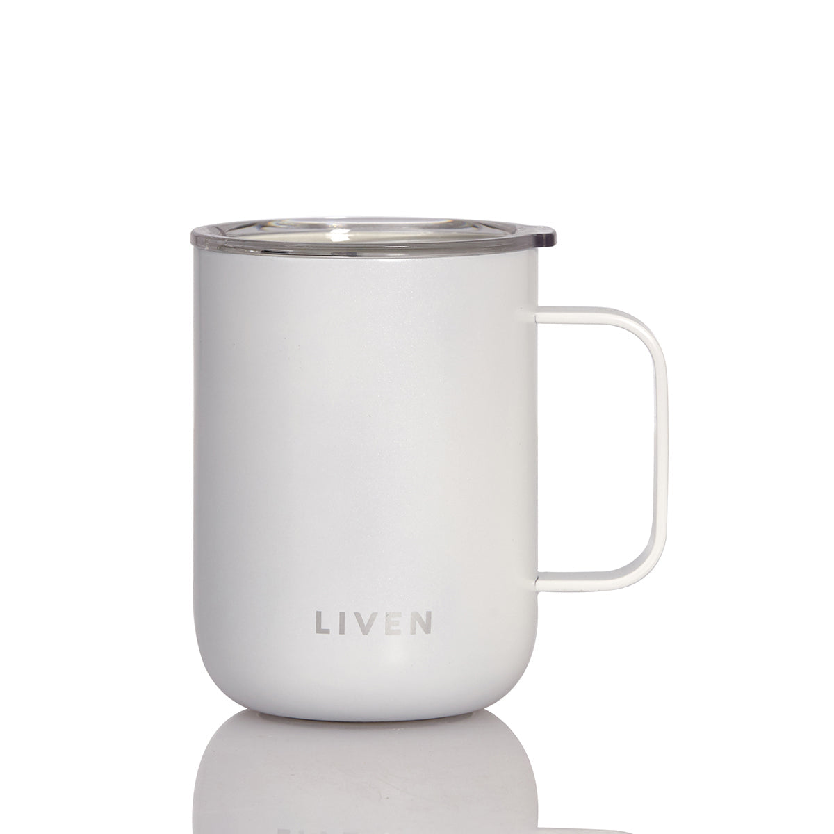  Acera Liven Glow™ Ceramic-Coated  Stainless Steel Camp Mug 16 Oz - Basil Green - Bonton