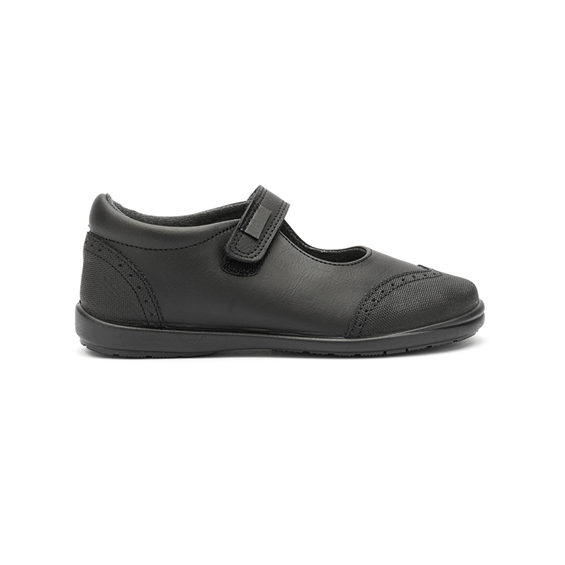  Childrenchic School Treated Leather Mary Jane in Black - Black - Bonton