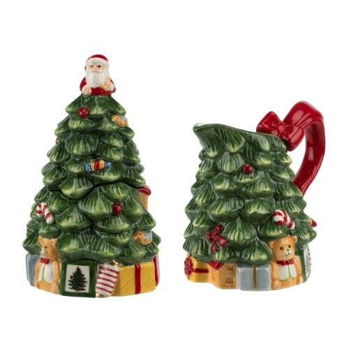  Spode Christmas Tree 250th Anniversary Tree Sugar & Creamer Set - White - Bonton