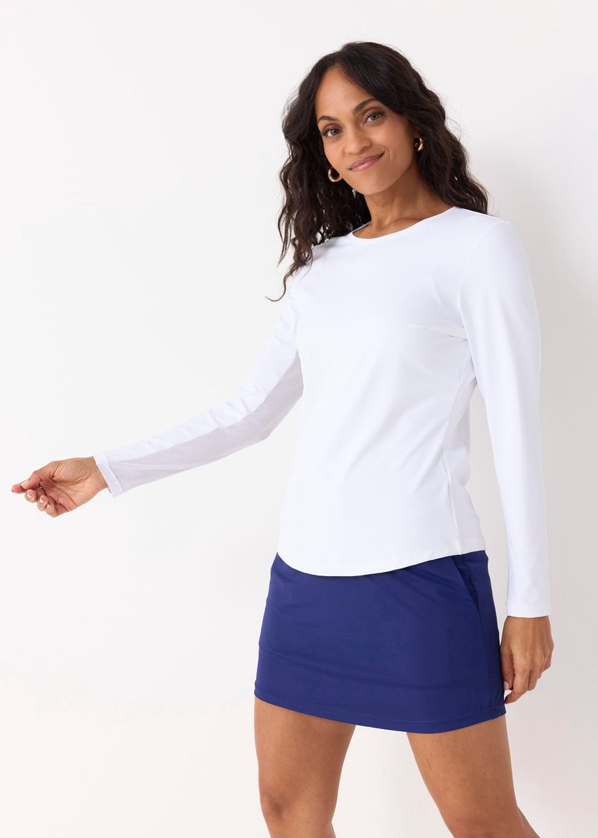  Cabana Life White Long Sleeve Performance Top - XS - Bonton