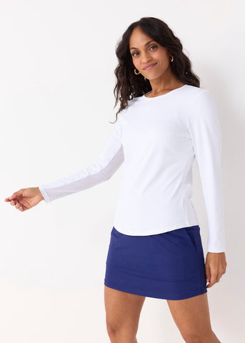 White Long Sleeve Performance Top