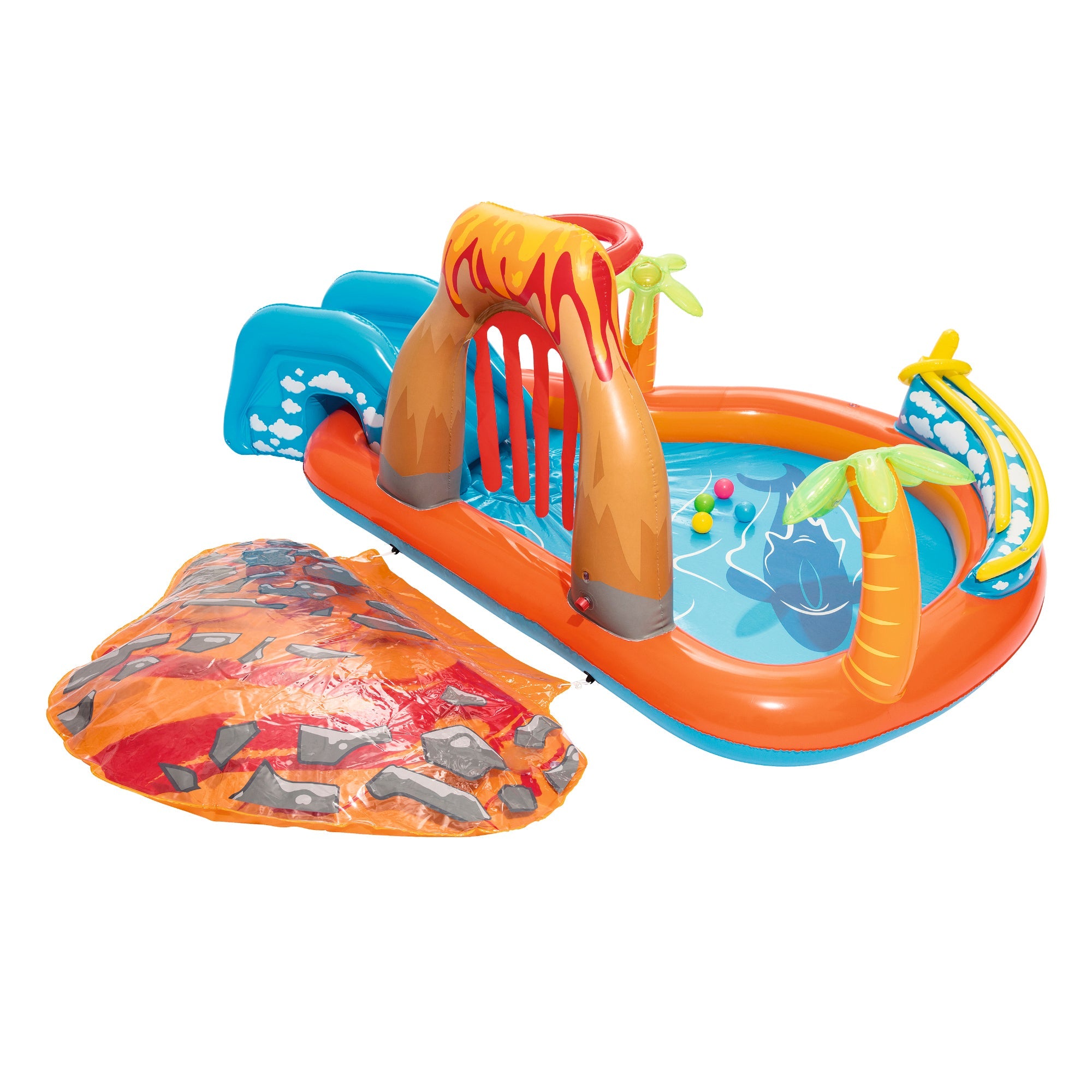  Bestway Bestway Lava Inflatable Play Center with Play Balls, Ball Ramp, Ring Toss Game, Water Blob - Multi - Bonton