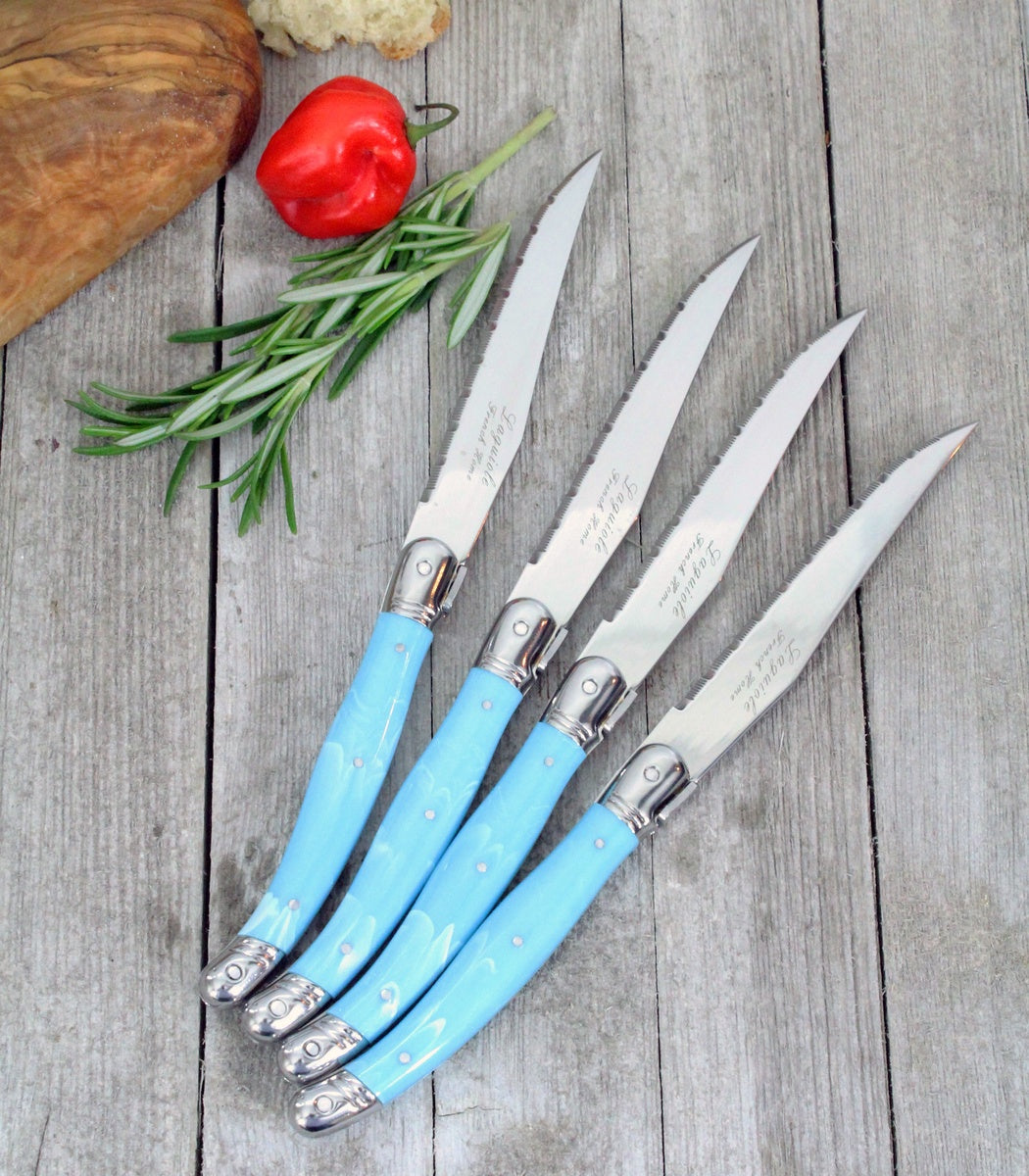  French Home Set of 4 Laguiole Faux Turquoise Steak Knives - Default Title - Bonton