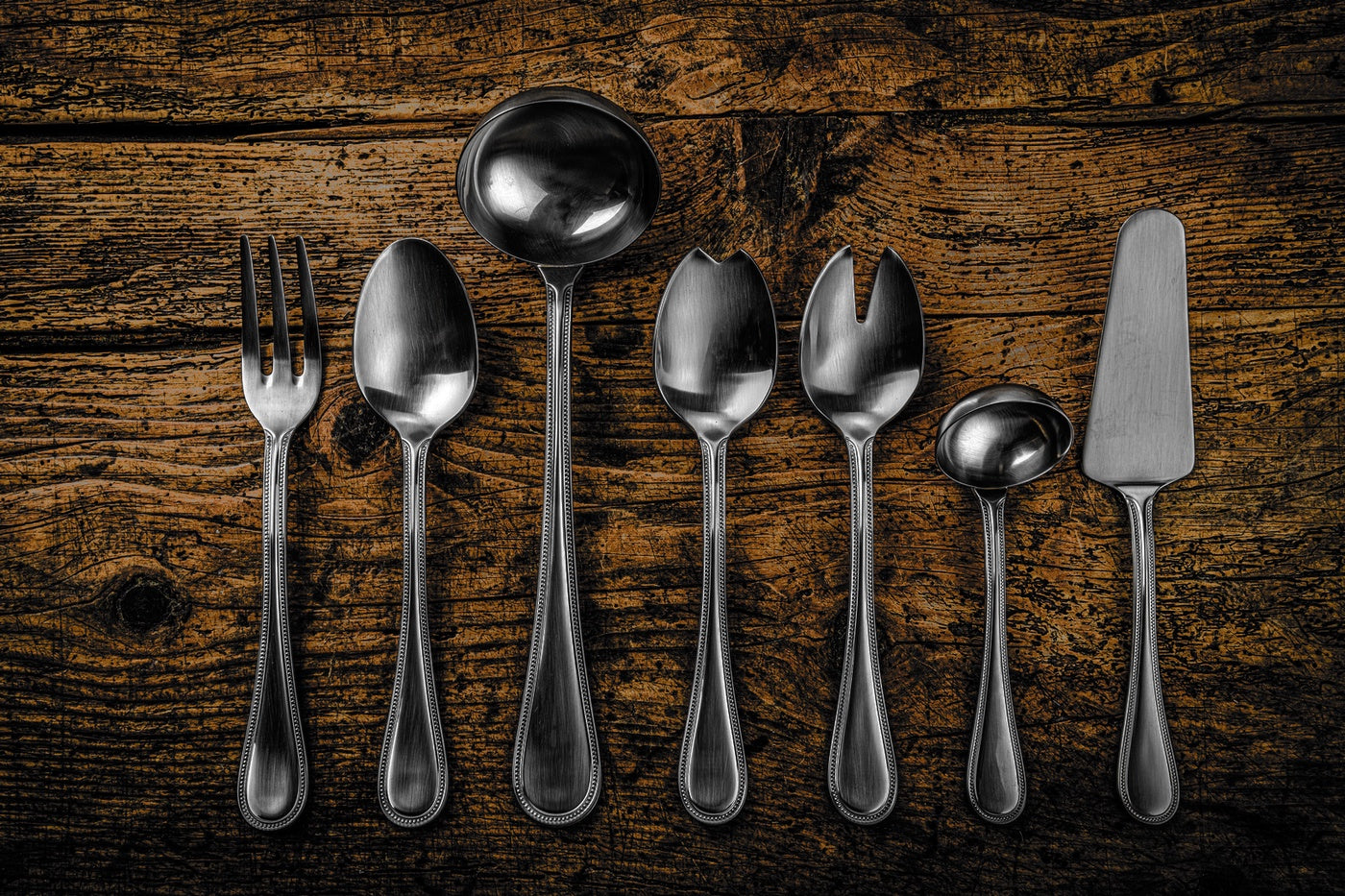 Mepra Perla Flatware Set - Ice Black Gold - Bonton