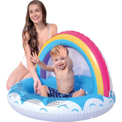 37" Inflatable Rainbow Canopy Baby Swimming Pool