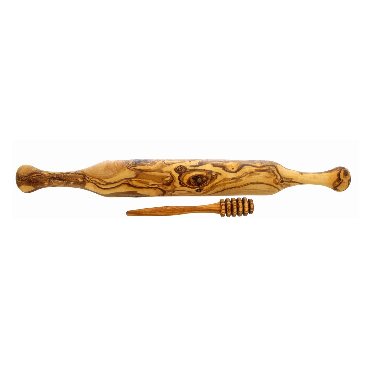  French Home Olive Wood Rolling Pin and Honey Dripper - Default Title - Bonton