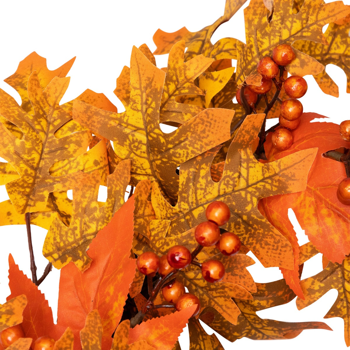  Northlight Autumn Leaves  Pumpkins and Berries Artificial Thanksgiving Wreath  22-Inch  Unlit - Default Title - Bonton