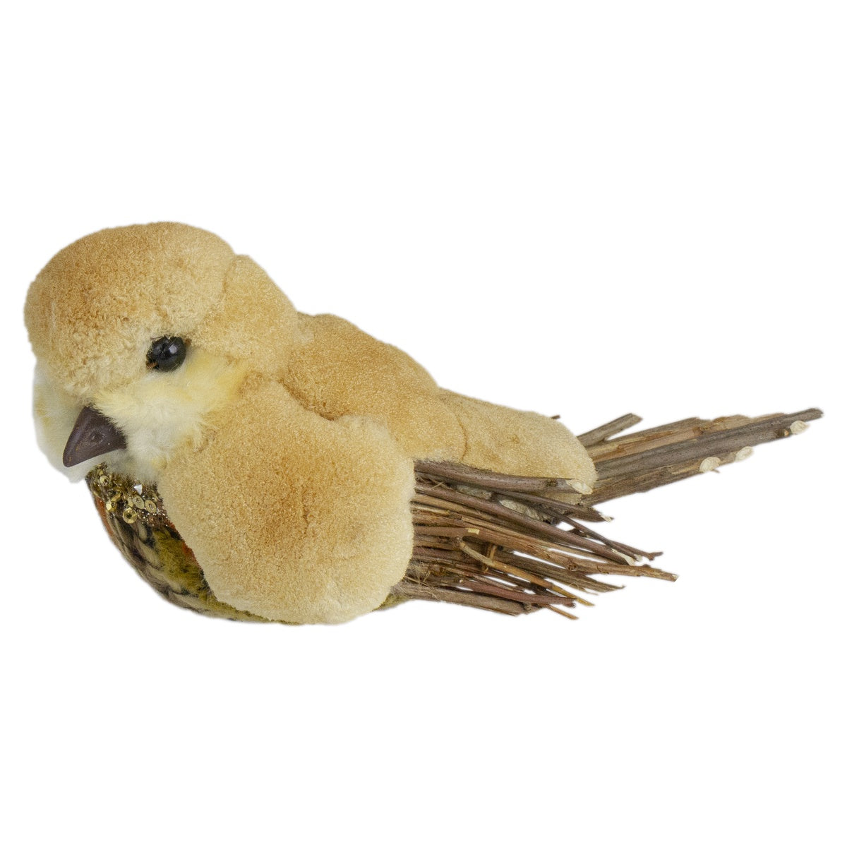  Northlight Autumn Harvest Twig Bird With Sequins - 8.5
