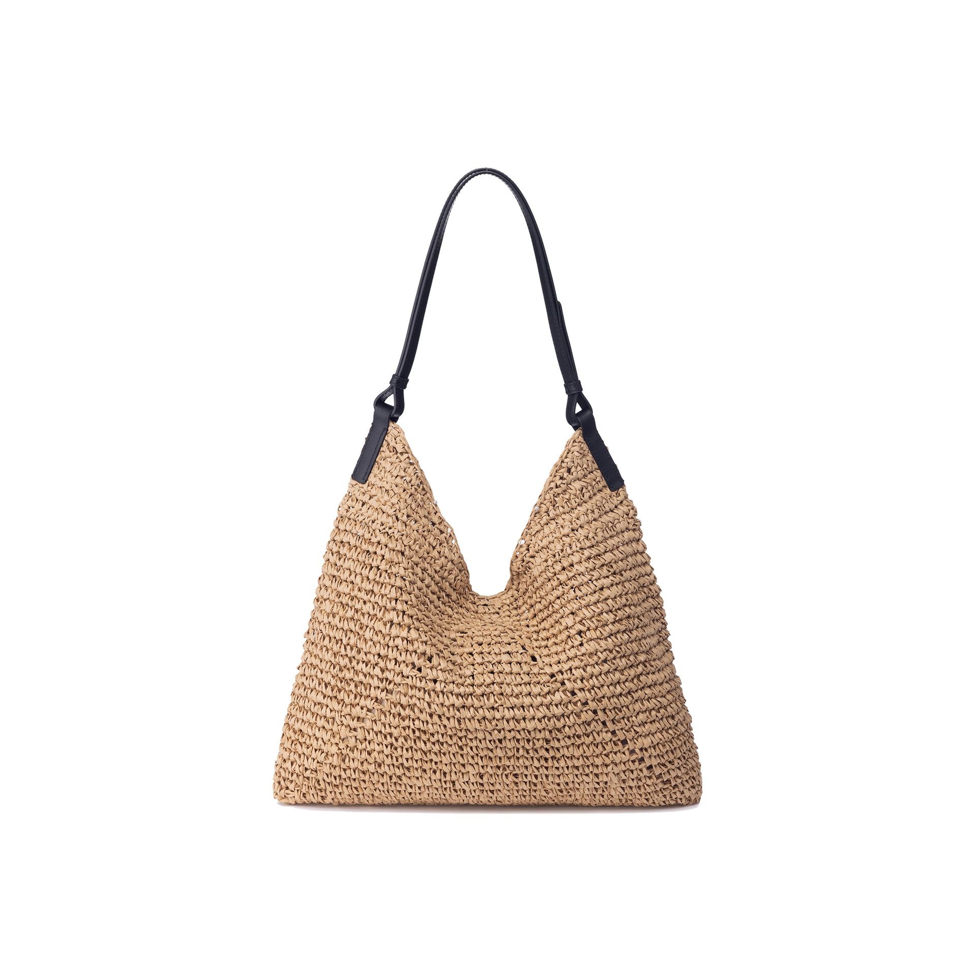  Oryany Raffia Triangle Women's Shoulder Bags - Black - Bonton