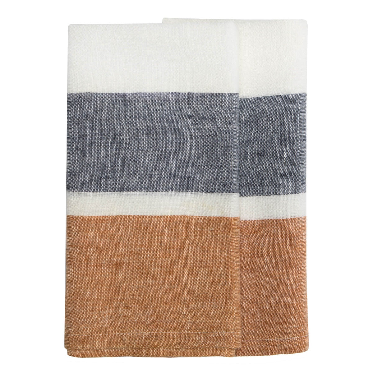  Caravan Bold Stripe Linen Rust Towels, Set of 2 - Default Title - Bonton