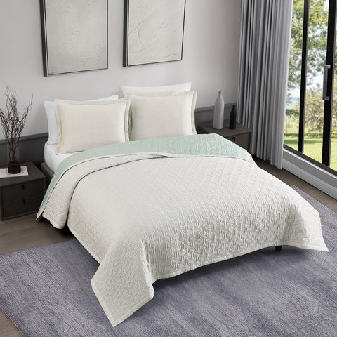 Bebejan 3 Piece Textured Quilted Coverlet Set