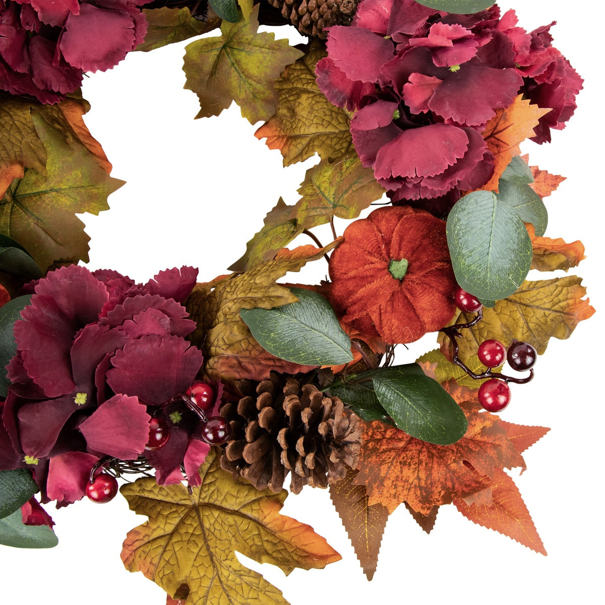  Northlight Fall Harvest Artificial Floral and Pinecone Wreath - 22