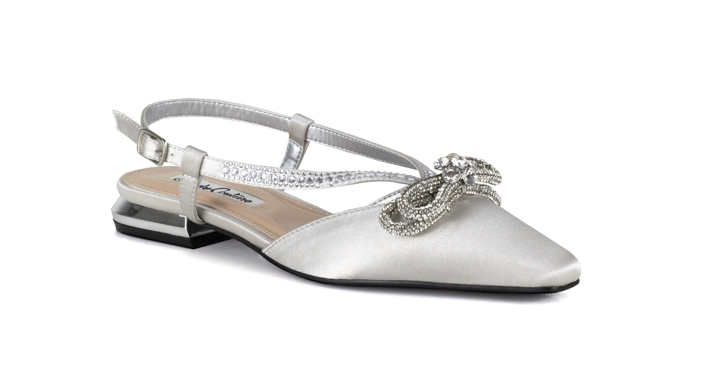  Lady Couture Kendal Flat Slingback - Silver - Bonton