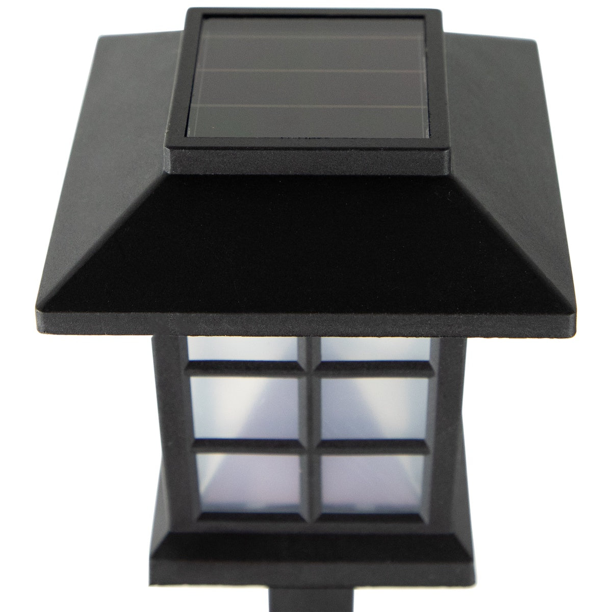  Northlight Set of 8 Black Lantern Style Solar Powered LED Pathway Markers  14.25