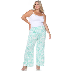 Plus Size Floral Paisley Palazzo Pants