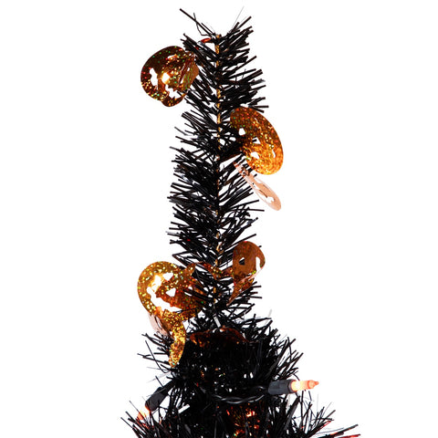 Pre-Lit Pop Up Artificial Jack O' Lantern Halloween Tree - 4' - Orange Lights