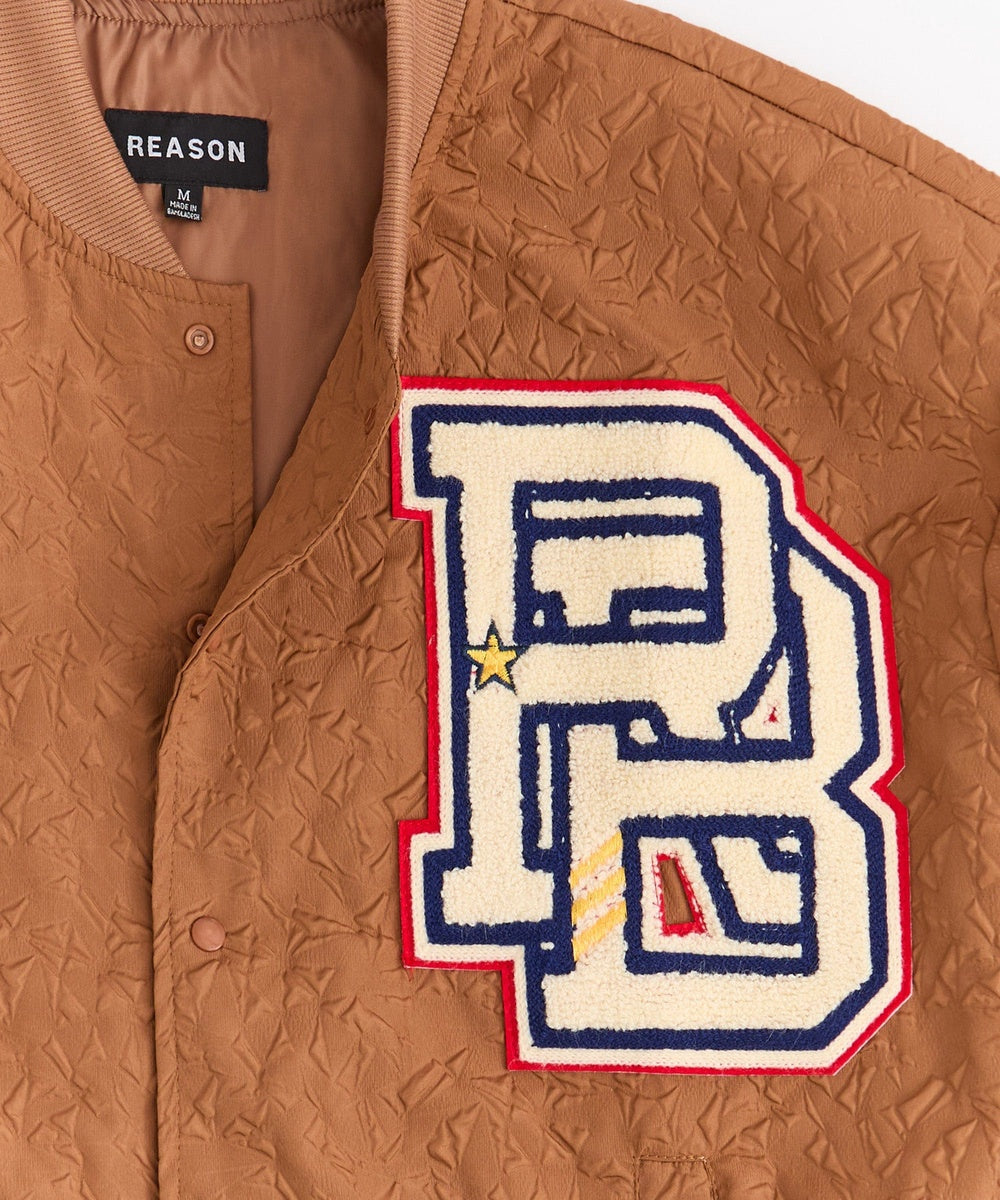  Reason Clothing Coaches Reason Chenille Patched Jacket - Brown - BROWN - Bonton