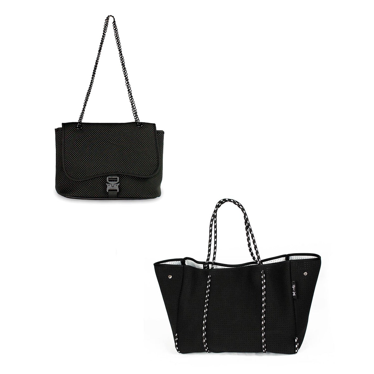  Pop Ups Brand Flap Crossbody + Everyday Tote - Black - Default Title - Bonton