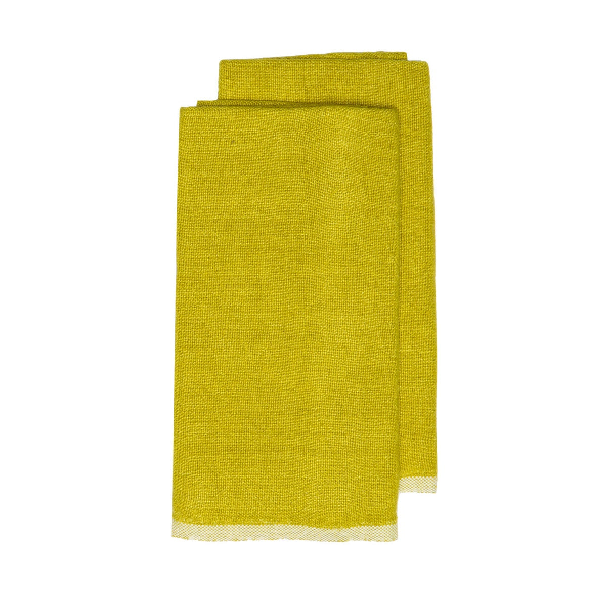  Caravan Chunky Linen Towels, Set of 2 - Moss Green - Bonton