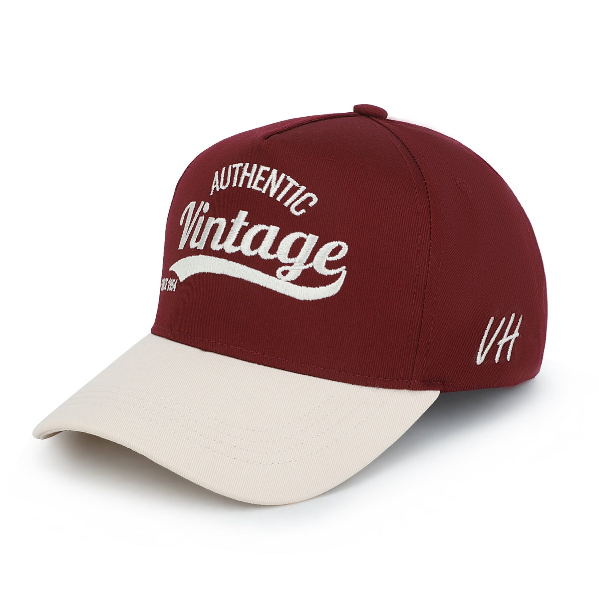 Vintage Havana Vintage Havana Trucker Hat for Women & Men – Maroon & Tan Adjustable Cap – Embroidered 