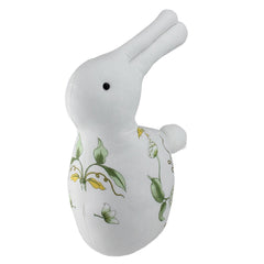 Plush Soft Floral Rabbit Spring Easter Decoration - 14" - White  Green and Yellow