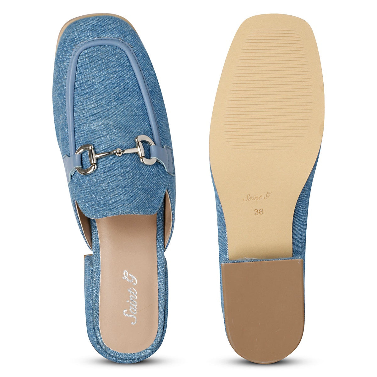  Saint G Savannah - Flat Mules - Denim - Bonton