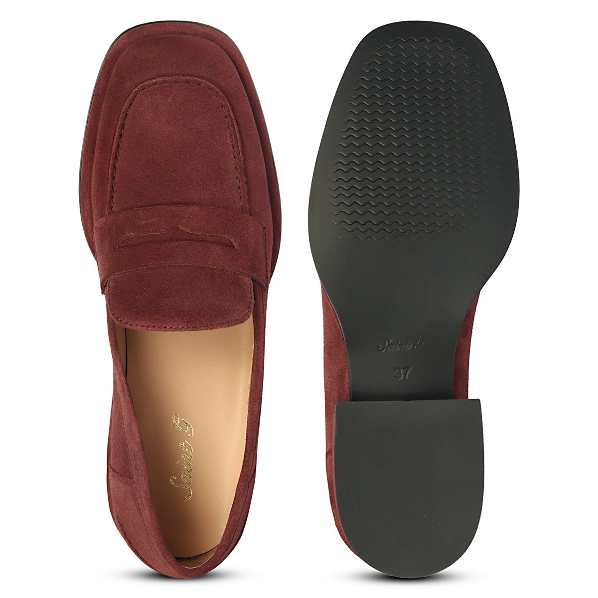  Saint G Carla Suede - Heel Loafers - Burgundy - Bonton