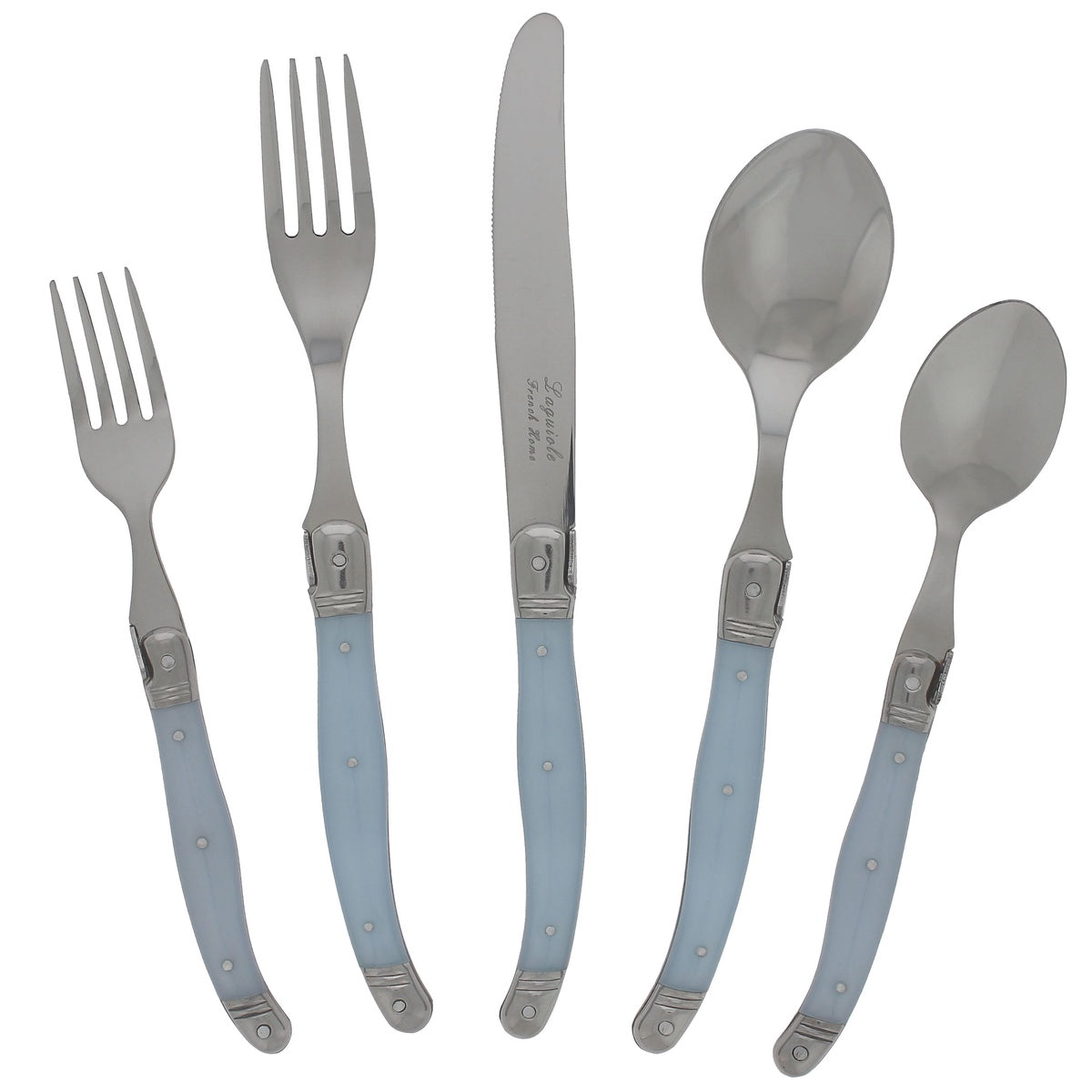  French Home Laguiole 20 Piece Stainless Steel Flatware Set, Service for 4, Ice Blue - Default Title - Bonton