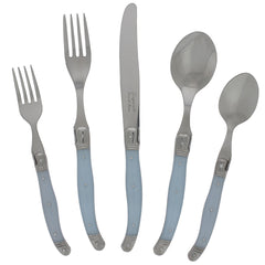 Laguiole 20 Piece Stainless Steel Flatware Set, Service for 4, Ice Blue