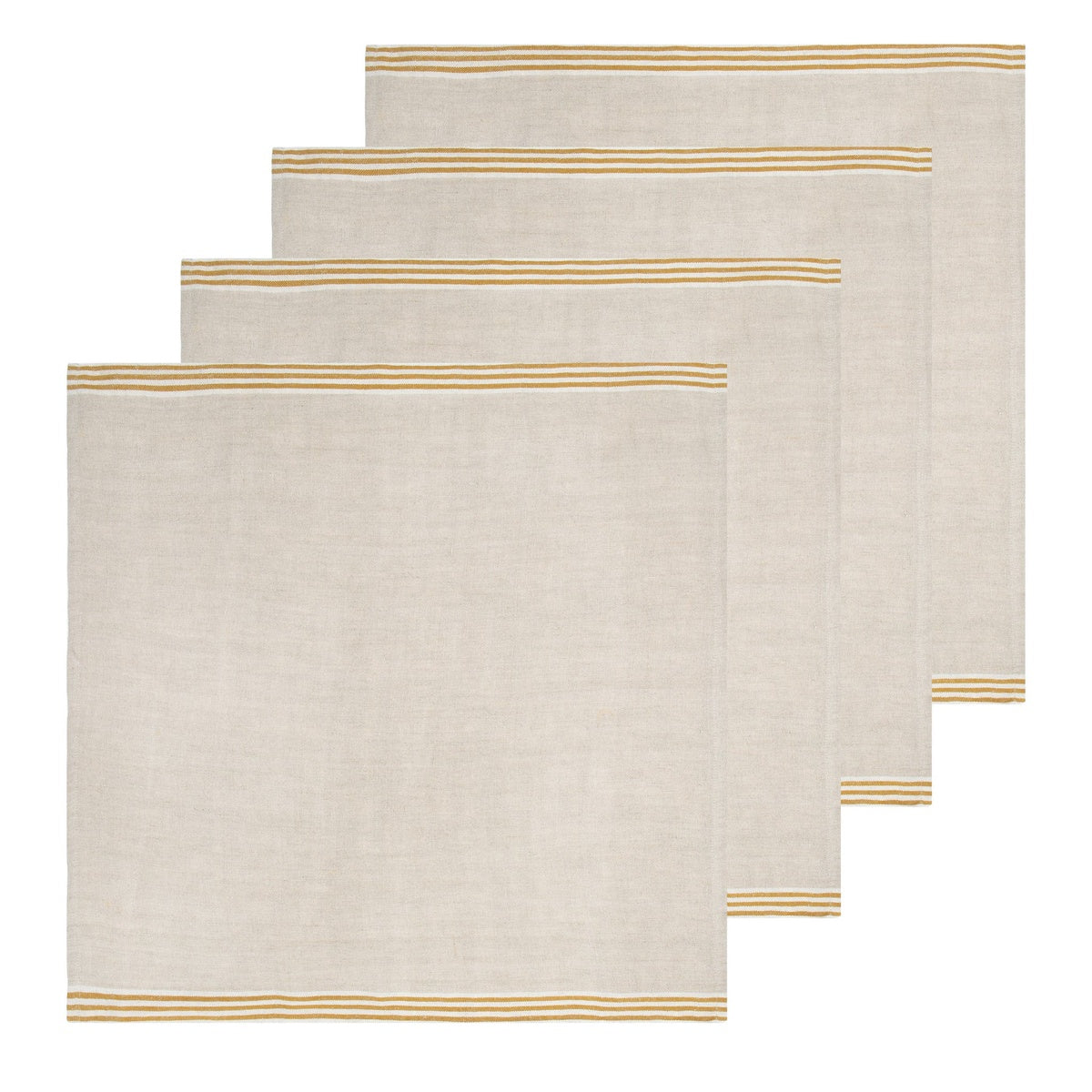  Caravan Alsace Natural Napkins 20x20 - Set of 4 - Natural & Blue - Bonton