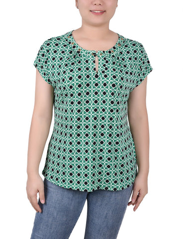 Extended Sleeve Top With Grommets