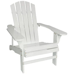 Coastal Bliss Painted Natural Fir Wood Lounge Adirondack Chair