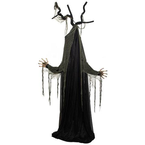Animated Tree Man With Flashing Eyes Halloween Decoration - 7' - LED White Lights