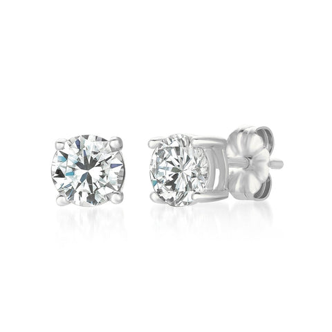 Small 1ct Brilliant Stud Earrings in Platinum