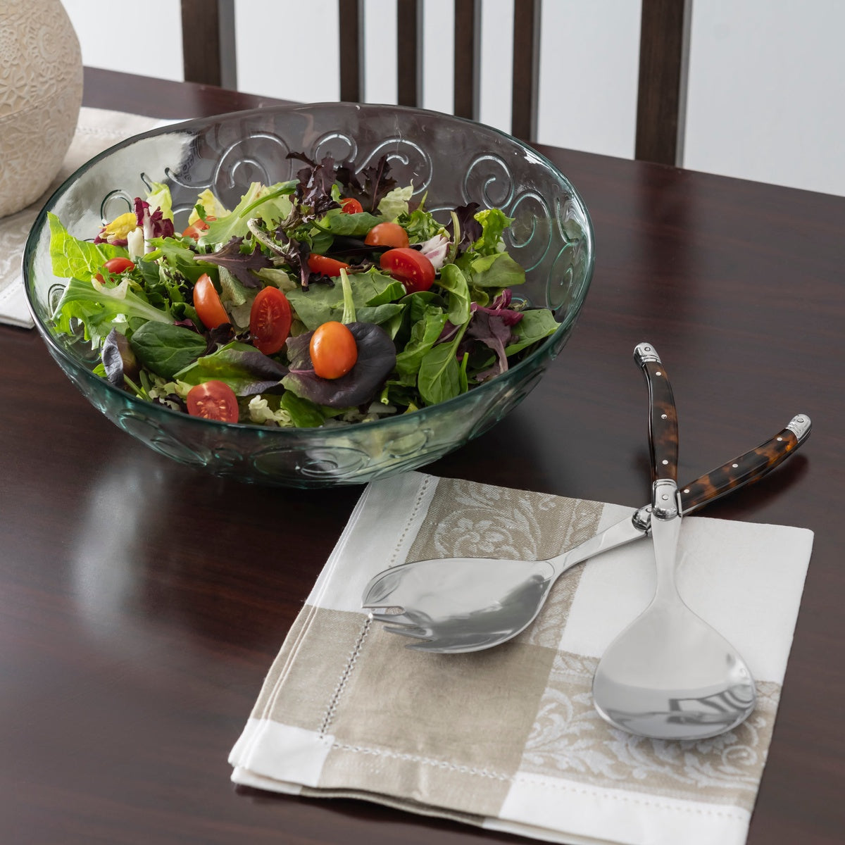  French Home French Home 2-Piece Set of Laguiole Connoisseur Tortoise Shell Salad Servers - Default Title - Bonton
