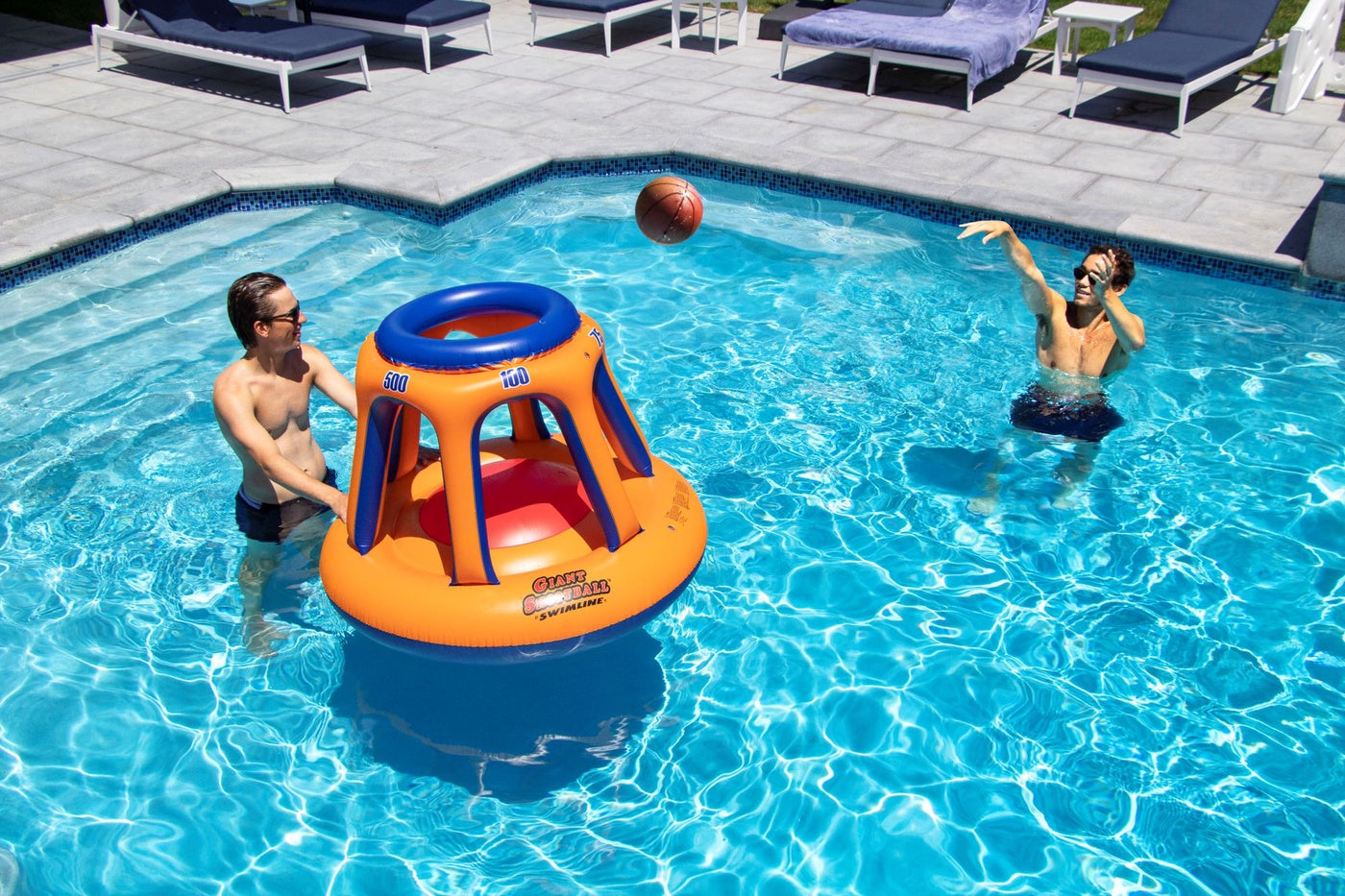  Swim Central Inflatable Giant Shootball Floating Swimming Pool Game - 48