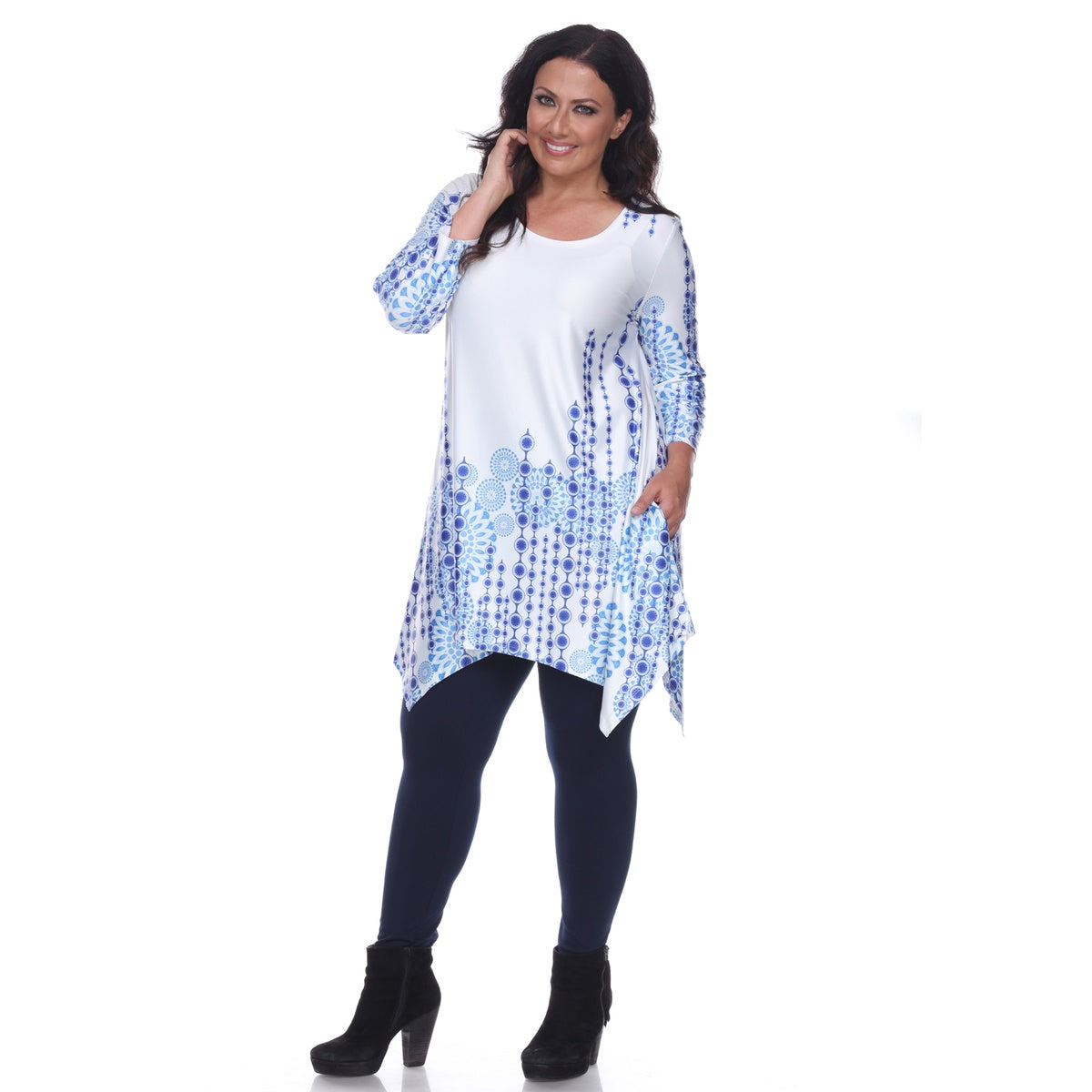  White Mark Plus Size Rella Tunic - 1X - Bonton