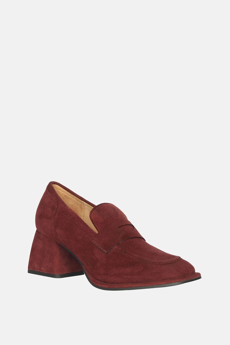  Saint G Viviana Suede - Heel Loafers - Burgundy - Bonton