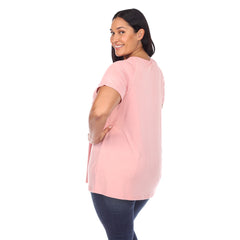 Plus Size Crisscross Cutout Short Sleeve Top