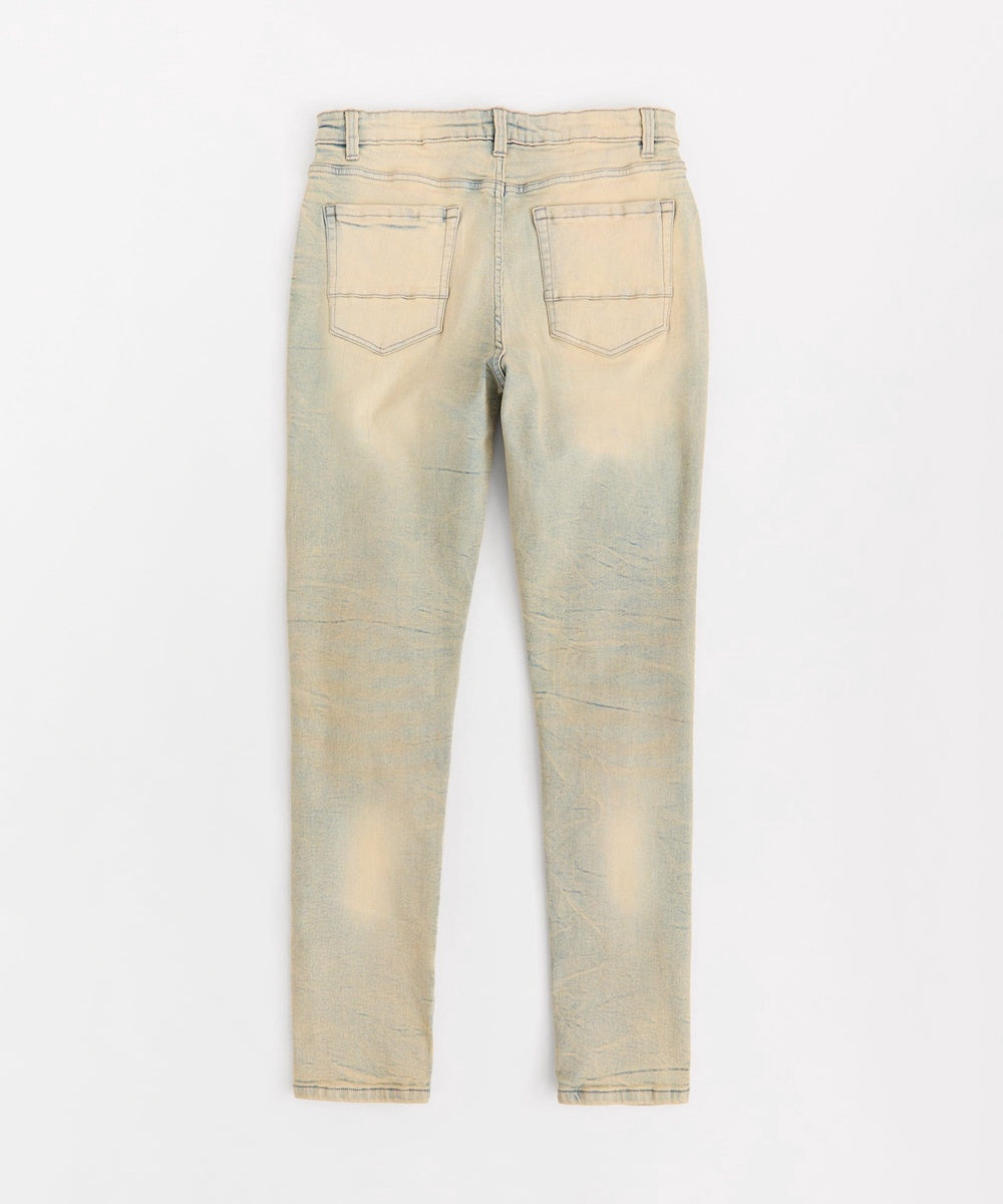  Reason Clothing Skinny Fit Rip and Repair Denim Pants - Light Blue - LIGHT BLUE - Bonton