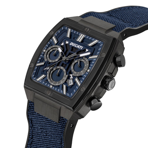 Ducati Chrono Watch Blue Silicon &Nylon Strap