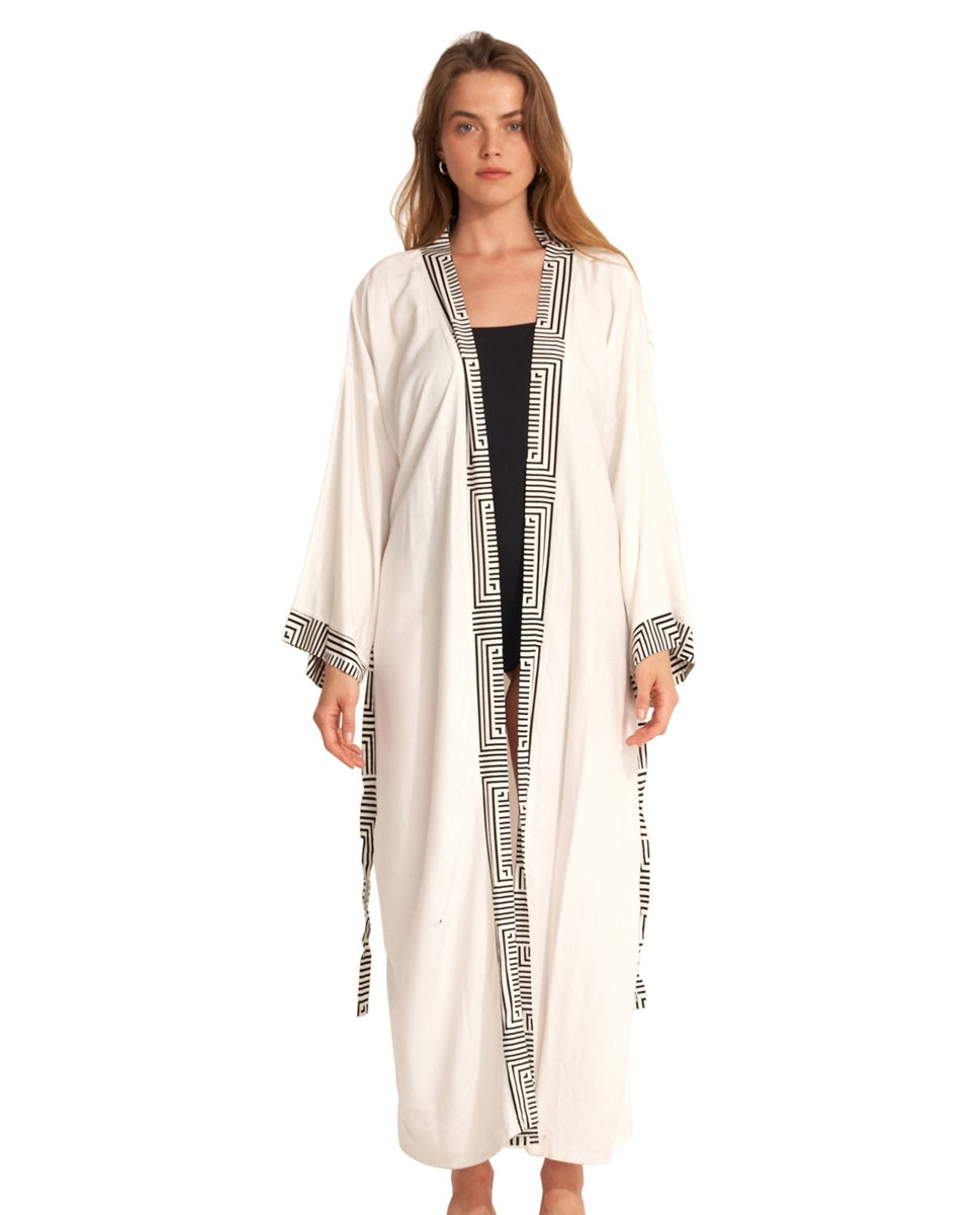  Gottex Beach Life Lee Midi Cover Up Kimono - GOTTEX BEACH LIFE LEE CREAM - Bonton