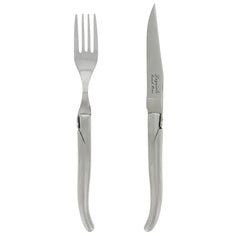 Laguiole Connoisseur Stainless Steel 8-Piece Steak Knife and Fork Set