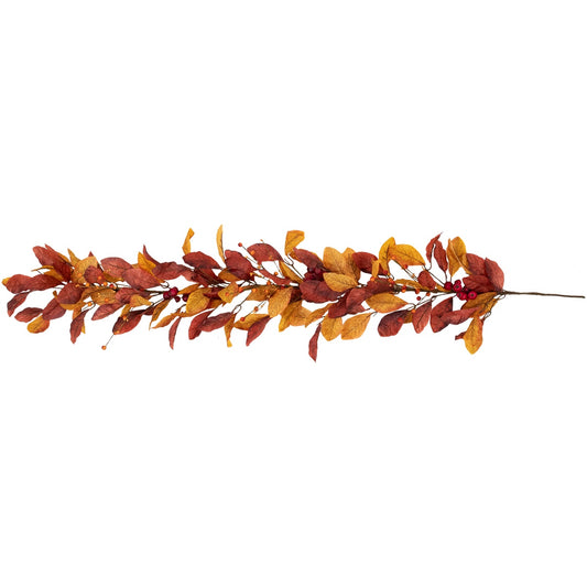 5' X 8" Berries With Orange and Red Leaves Artificial Fall Harvest Garland  Unlit