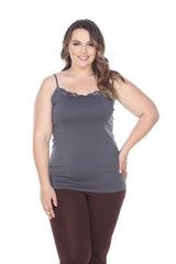 Plus Size Lace Trim Tank Top