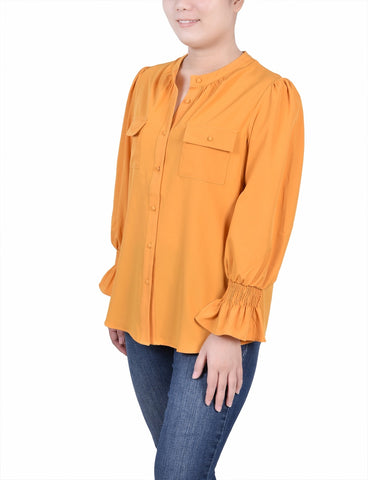 Long Sleeve Y Neck Blouse