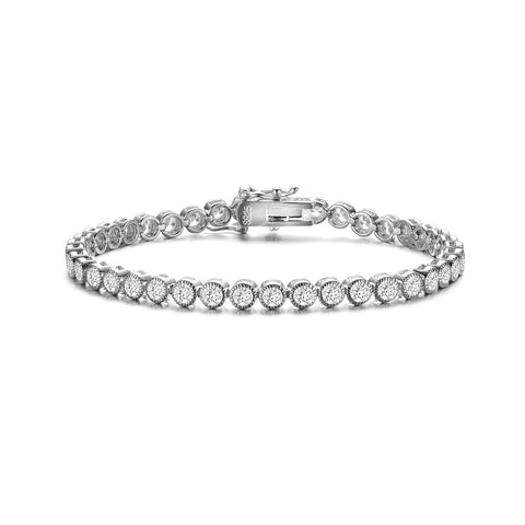 Rhodium Plated Cubic Zirconia Bracelet