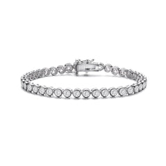 Rhodium Plated Cubic Zirconia Bracelet