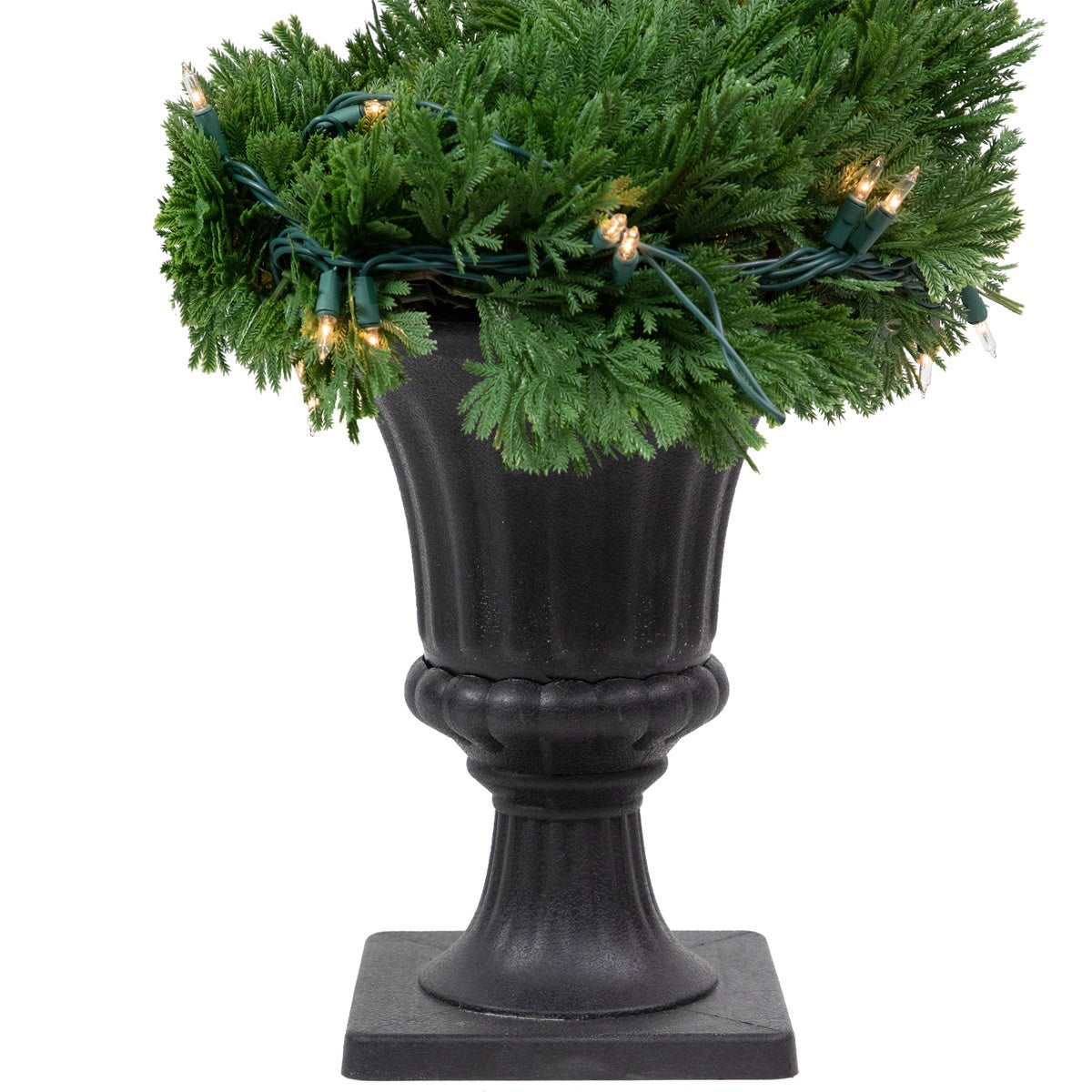  Northlight Real Touch™ Artificial Pre-Lit Cedar Spiral Topiary Tree  Clear Lights - 4.5