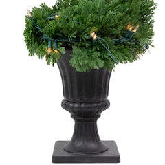 Real Touch™ Artificial Pre-Lit Cedar Spiral Topiary Tree  Clear Lights - 4.5"